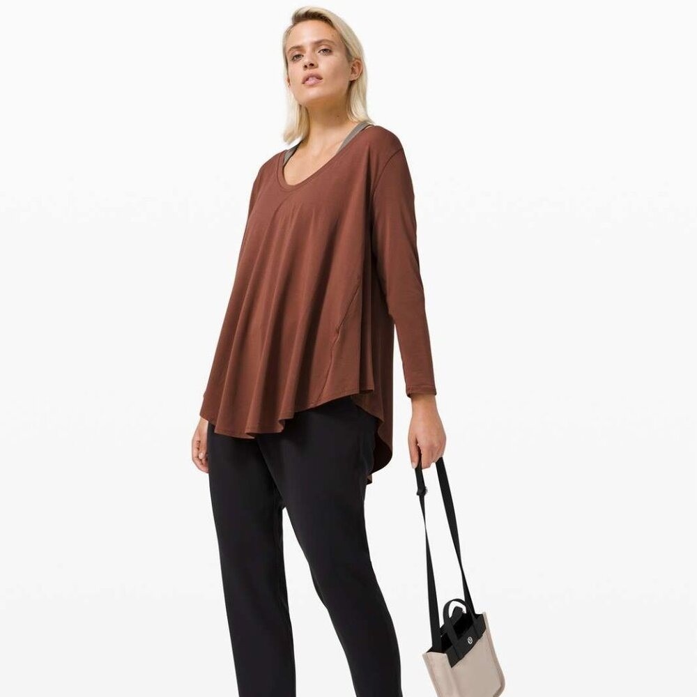 Lululemon Up for Down Time Long Sleeve Shirt Top Yoga Ancient Copper NWT Size 2